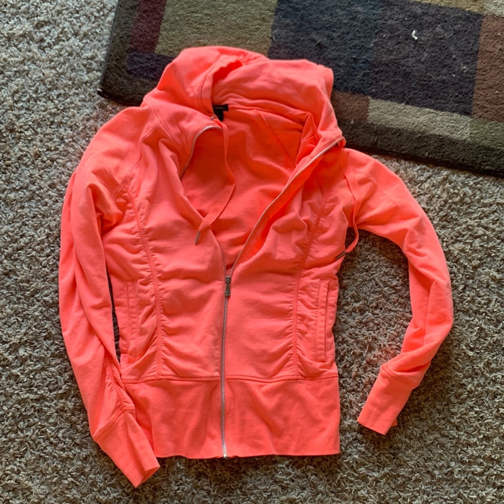 Neon orange lightweight zip up